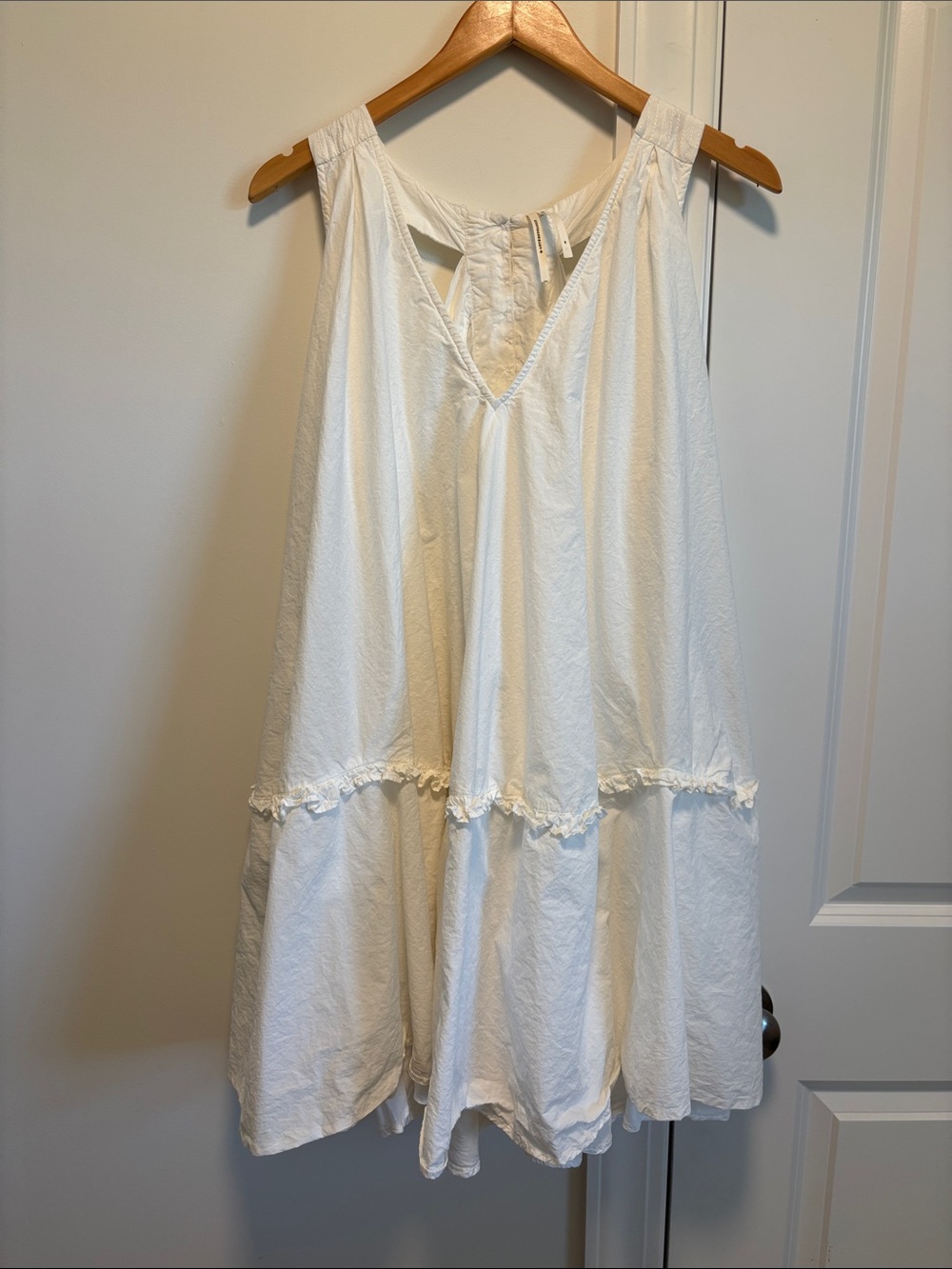 White Sleeveless Anthropologie 1x sundress or tunic- white mini dress